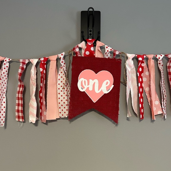 Valentines Theme High Chair Banner 1st Birthday - Picture 3 of 8